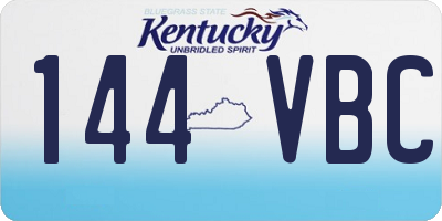 KY license plate 144VBC