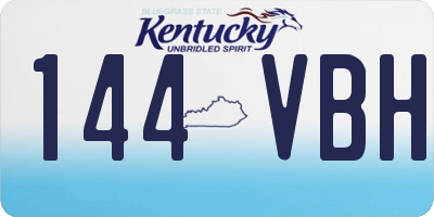 KY license plate 144VBH