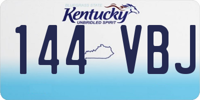 KY license plate 144VBJ
