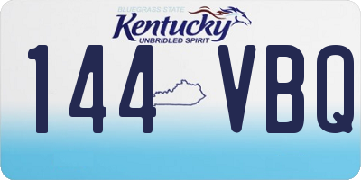 KY license plate 144VBQ