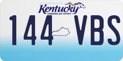 KY license plate 144VBS