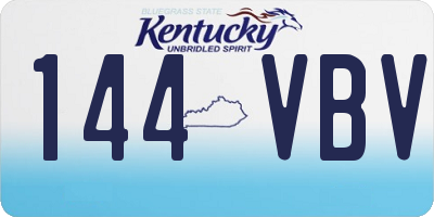 KY license plate 144VBV