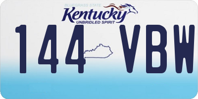 KY license plate 144VBW