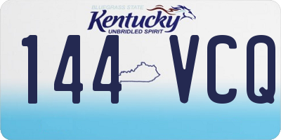 KY license plate 144VCQ