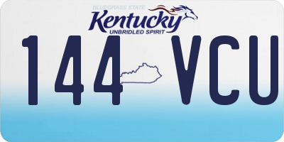 KY license plate 144VCU
