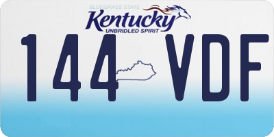 KY license plate 144VDF