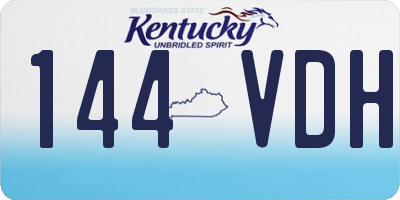 KY license plate 144VDH