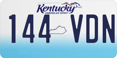 KY license plate 144VDN