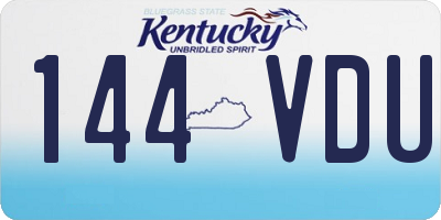 KY license plate 144VDU