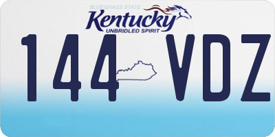 KY license plate 144VDZ