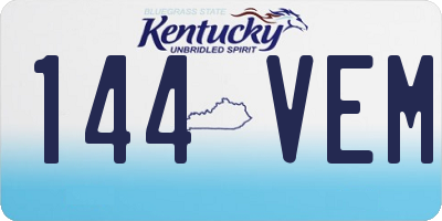 KY license plate 144VEM
