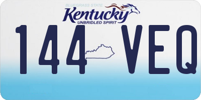 KY license plate 144VEQ