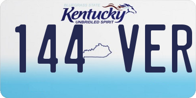 KY license plate 144VER