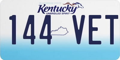 KY license plate 144VET