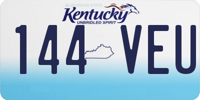 KY license plate 144VEU
