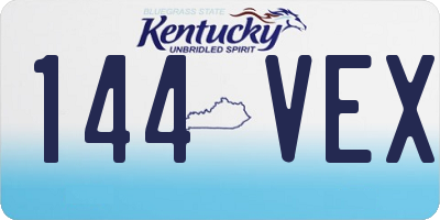 KY license plate 144VEX