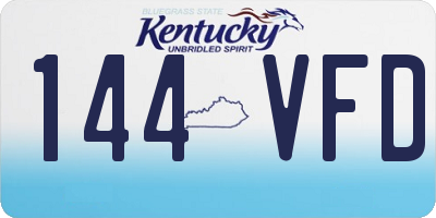 KY license plate 144VFD
