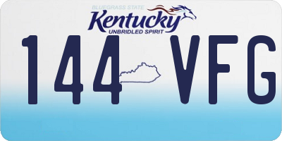 KY license plate 144VFG