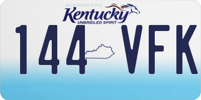 KY license plate 144VFK