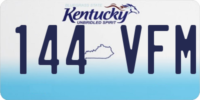 KY license plate 144VFM