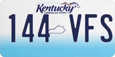 KY license plate 144VFS
