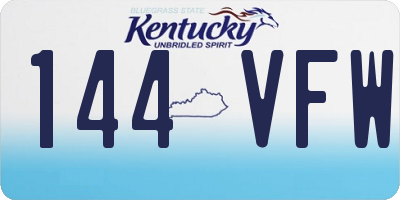 KY license plate 144VFW