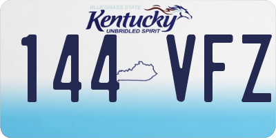 KY license plate 144VFZ