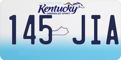 KY license plate 145JIA
