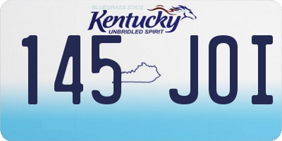 KY license plate 145JOI