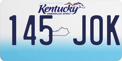 KY license plate 145JOK