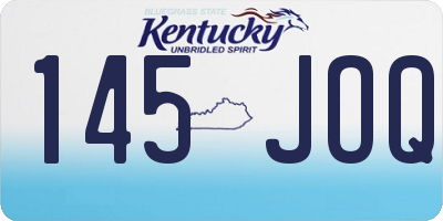 KY license plate 145JOQ
