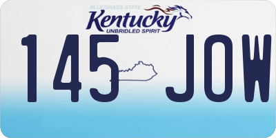 KY license plate 145JOW