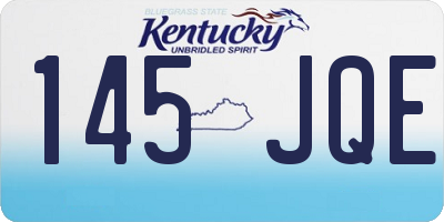 KY license plate 145JQE