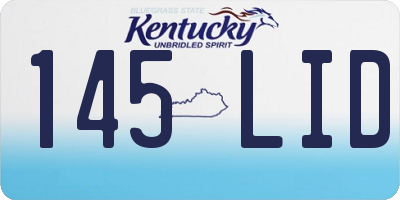KY license plate 145LID