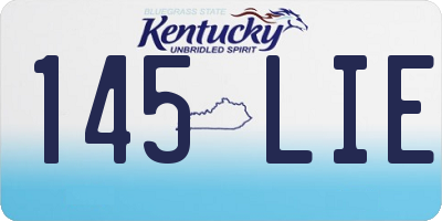 KY license plate 145LIE