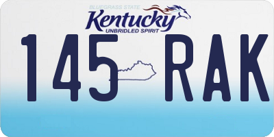 KY license plate 145RAK