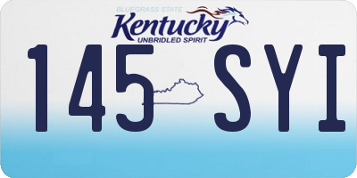 KY license plate 145SYI