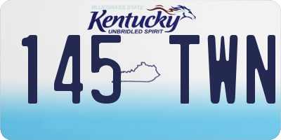 KY license plate 145TWN