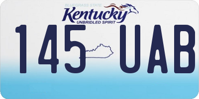 KY license plate 145UAB