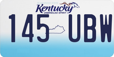 KY license plate 145UBW