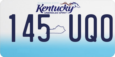 KY license plate 145UQO