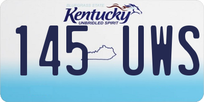 KY license plate 145UWS