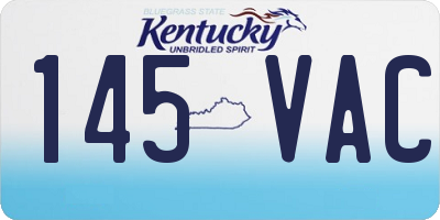 KY license plate 145VAC