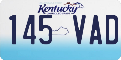 KY license plate 145VAD