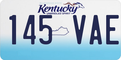 KY license plate 145VAE