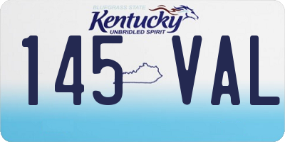 KY license plate 145VAL