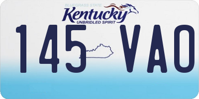 KY license plate 145VAO