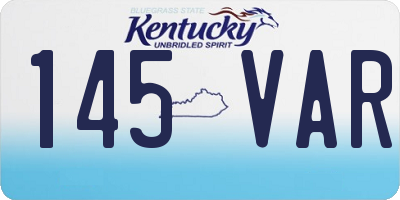 KY license plate 145VAR