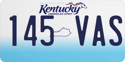 KY license plate 145VAS