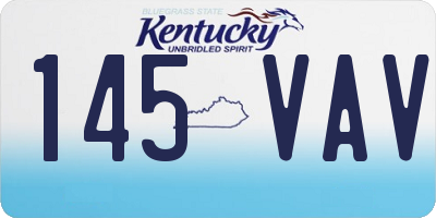 KY license plate 145VAV